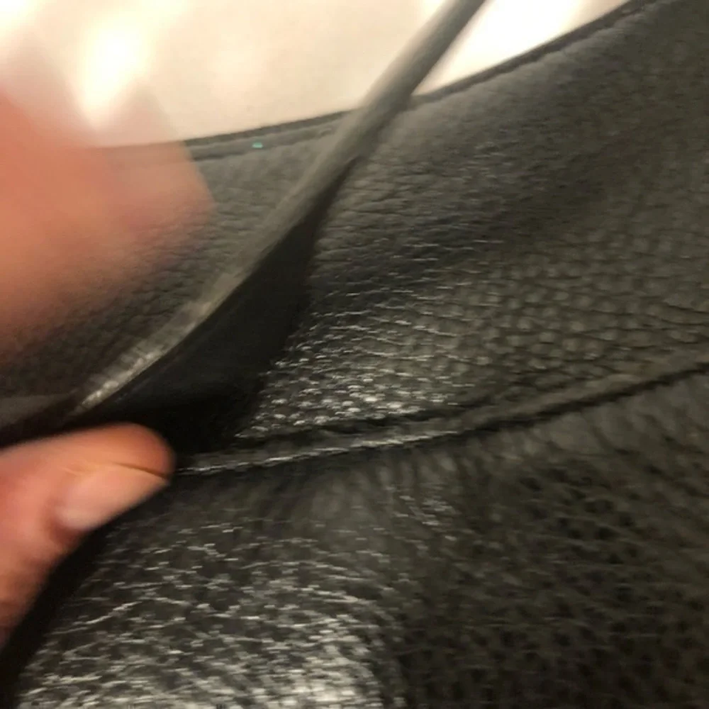 Michael kors black leather hobo bag gold tone logo